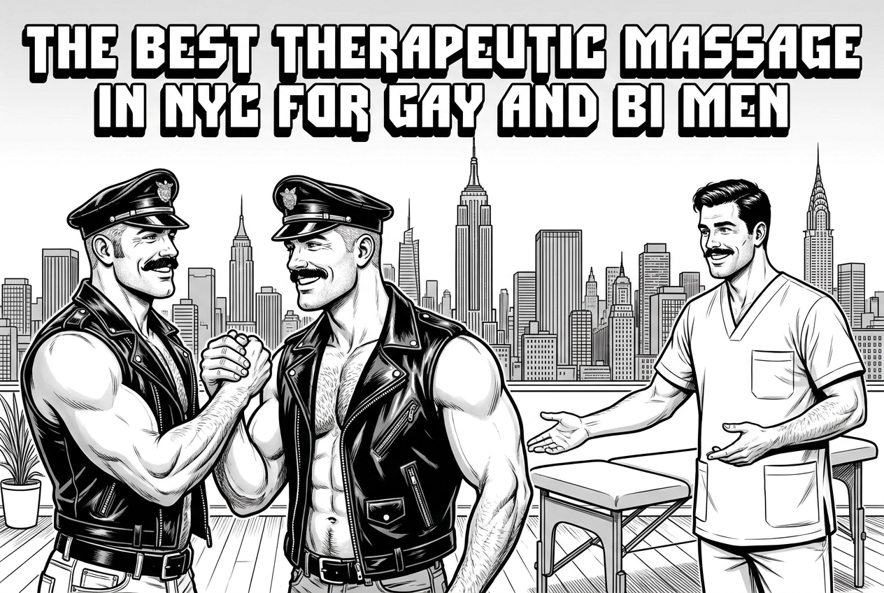 Professional header image for list-based article: The Best Therapeutic Massage in NYC for Gay and Bi Men